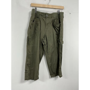 Womans Dash Capri Cargo Pants Cropped Medium Army Green